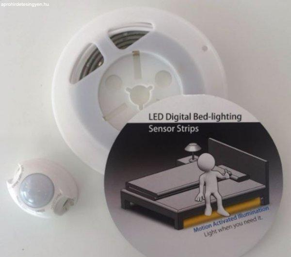 LED mozgásérzékelős LED szalag szett ágy alá meleg fehér