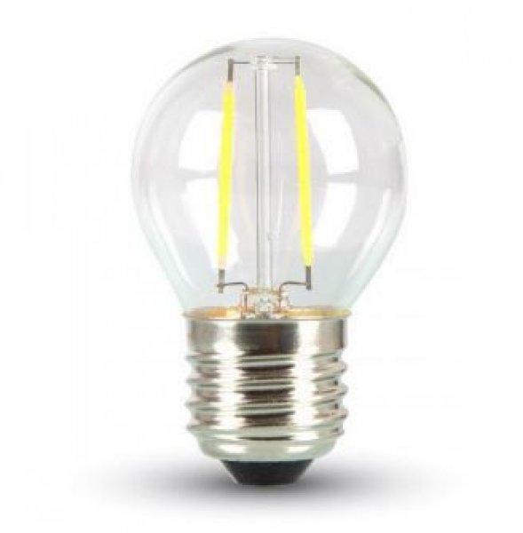 2W E27 LED filament kisgömb égő meleg fehér