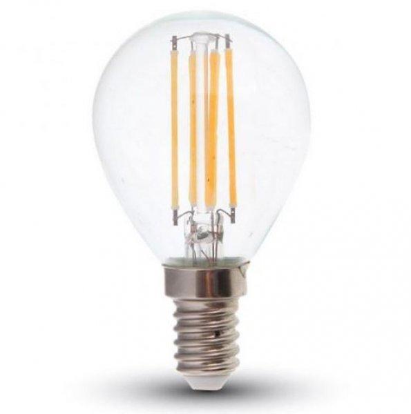 4W E14 LED filament kisgömb égő meleg fehér