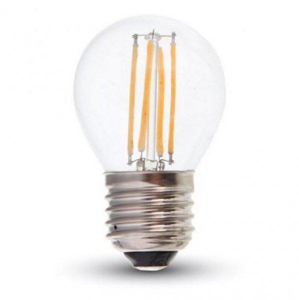 4W E27 LED filament kisgömb égő meleg fehér