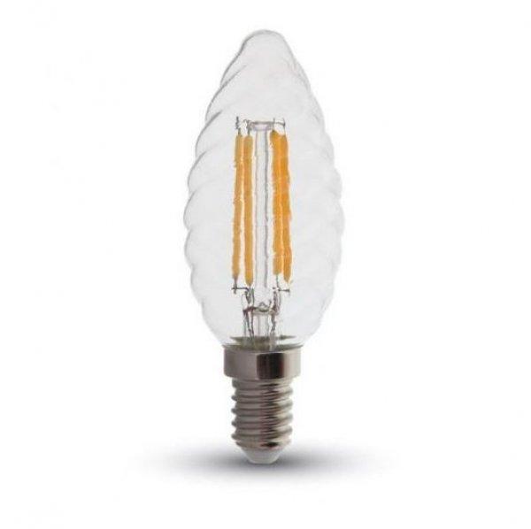 4W E14 LED filament gyertya égő meleg fehér