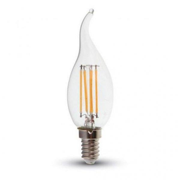 4W E14 LED filament szélfújta gyertya égő meleg fehér