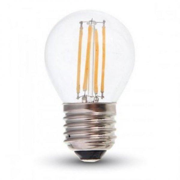 4W E27 LED filament kisgömb égő meleg fehér fényerőszabályozható