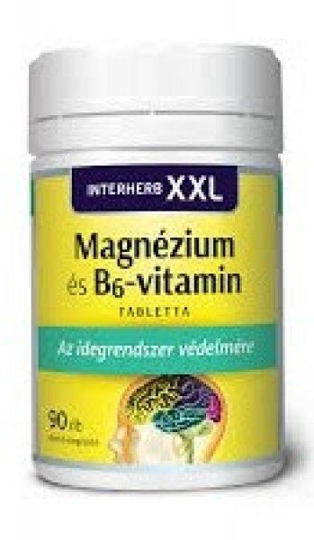 INTERHERB XXL MAGNÉZIUM 100% SZERVES + B6 + GINSENG TABLETTA 90DB