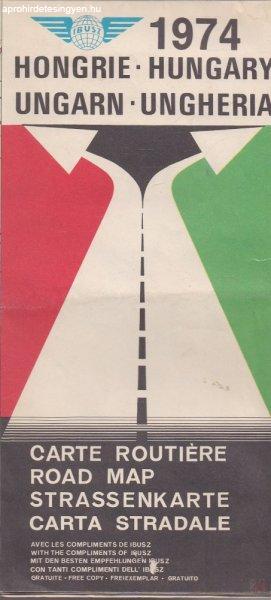 HONGRIE-HUNGARY-UNGARN-UNGHERIA CARTE ROUTIERE-ROAD MAP... 1974