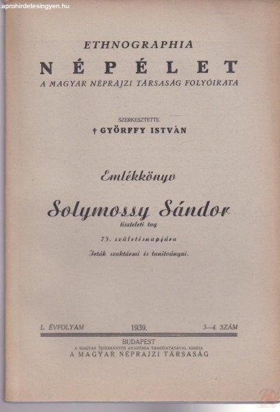 ETHNOGRAPHIA - NÉPÉLET 1939/3-4. szám
