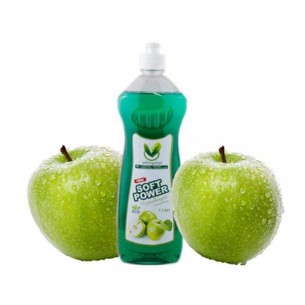 Soft Power mosogatószer zöld alma illattal (1 liter)