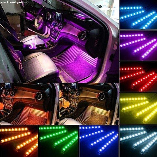 Szivargyújtós RGB Hangulat Világítás Autóba