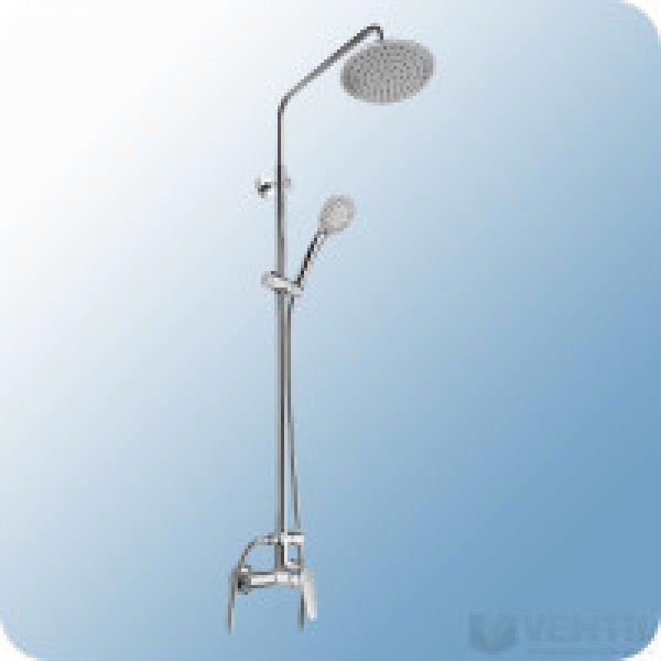 Mofém Zenit egykaros zuhanyrendszer (Zenit zuhany csaptelep felső kifolyóval,
állítható teleszkópos felszállócsővel)