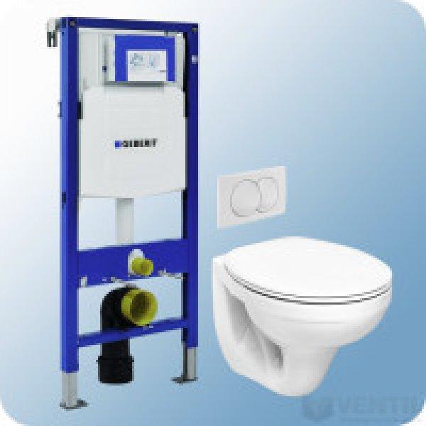 Geberit Duofix Basic fali WC szerelőelem (lábonálló), 112 cm + Delta 12
cm-es falon belüli WC tartály + Delta20 WC nyomólap + Gladys WC csésze