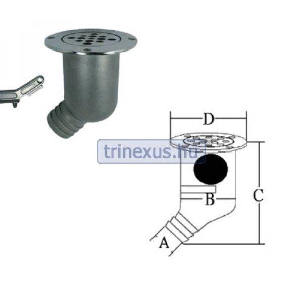 Víz levezető acél 45 fok 38 mm EVA