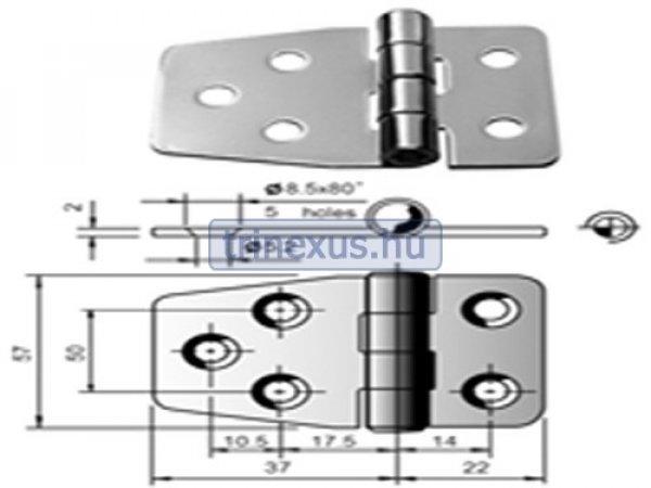 Zsanér inox 60 x 40 mm EVA