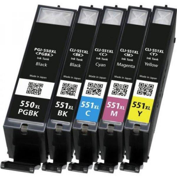 Canon CLI-551 Bk, C, M, Y + PGI-550Bk utángyártott tintapatron multipack