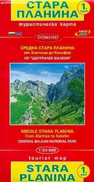 No.1: Stara Planina 1. (Zlatitsa - Kalofer) turistatérkép - Domino