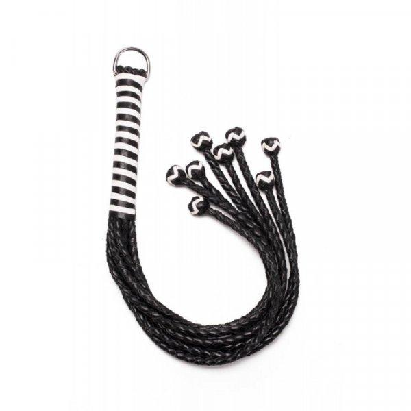 8 Tail Polish Leather Flogger 22 inch Korbács bőrből