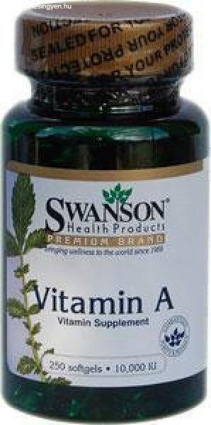 Swanson A-vitamin gélkapszula (250 db)