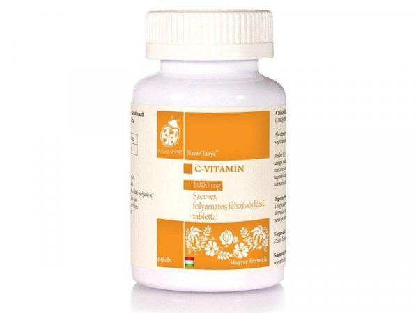 Natur Tanya® Szerves C Ultra - 1500 mg Retard C-vitamin, csipkebogyó
kivonattal titán-dioxid mentes formula (60 db)