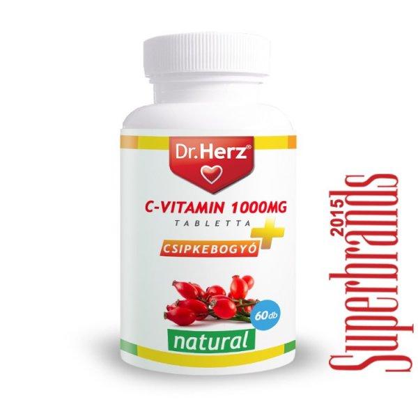 Dr. Herz C-vitamin 1500 mg+D3+Zn csipkebogyóval és acerola kivonattal tabletta
(60 db)