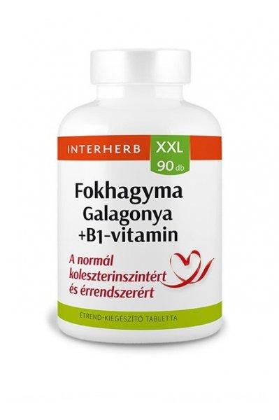 Interherb XXL Fokhagyma-galagonya-B1 vitamin tabletta (90 db)