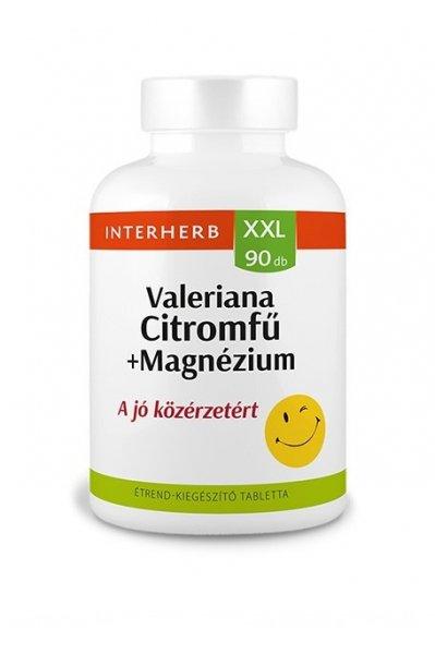 Interherb XXL Valeriana, citromfű + magnézium tabletta (90 db)