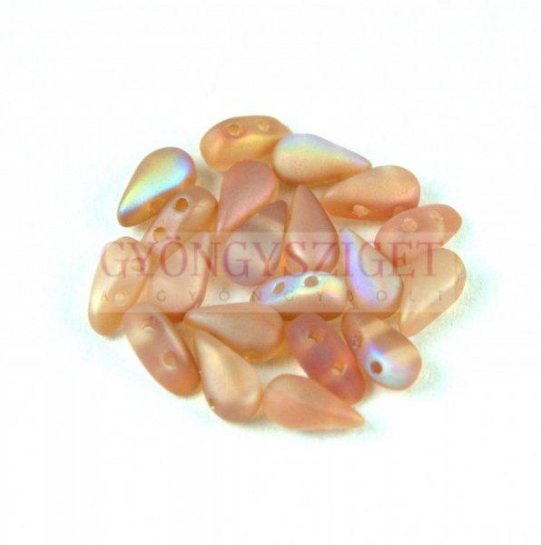 DropDuo - cseh préselt kétlyukú gyöngy - Crystal Matte Orange Rainbow -
3x6mm