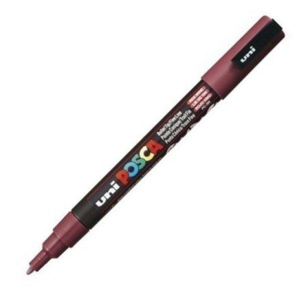 Dekormarker Uni Posca PC-3M 0.9-1.3 mm, kúpos, vörösbor (red wine 60)