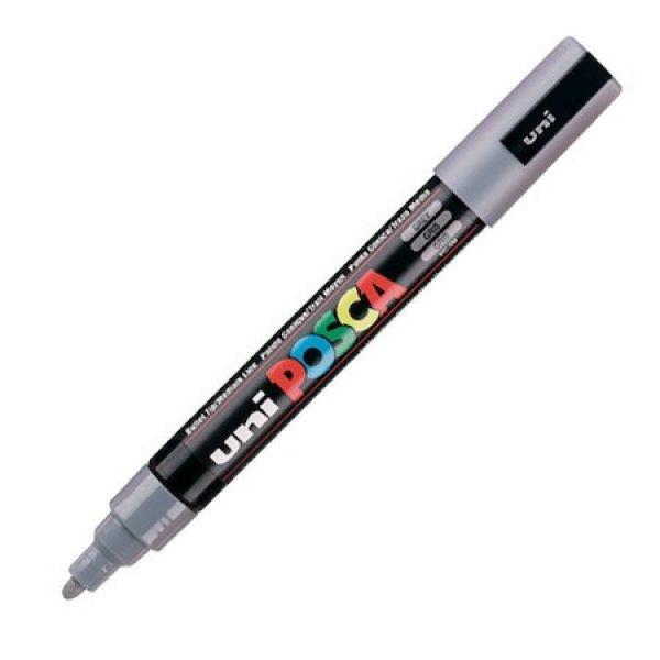 Dekormarker Uni Posca PC-5M 1.8-2.5 mm, kúpos, szürke