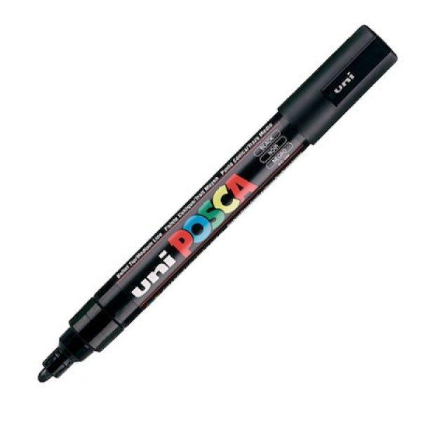 Dekormarker Uni Posca PC-5M 1.8-2.5 mm, kúpos, fekete