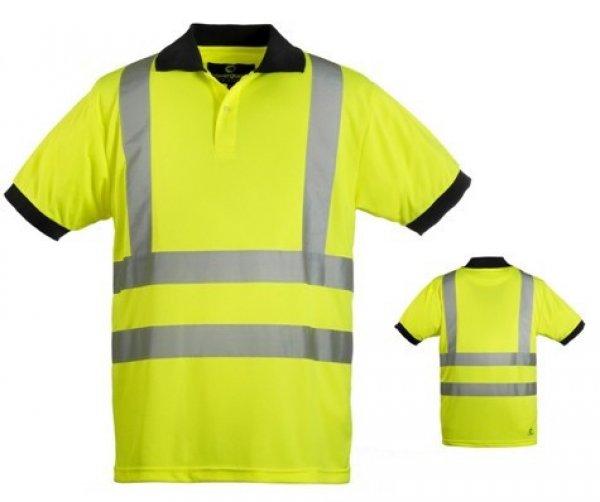 MV HI-VIZ fényvisszaverő póló galléros sárga M-XXXL méretek 70270-274