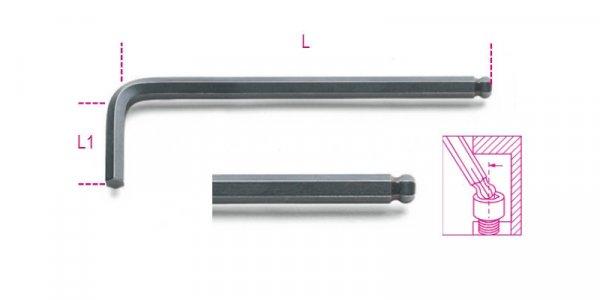 Beta 96BP-AS ¼ Hajlított gömbfejű imbuszkulcs, barnított