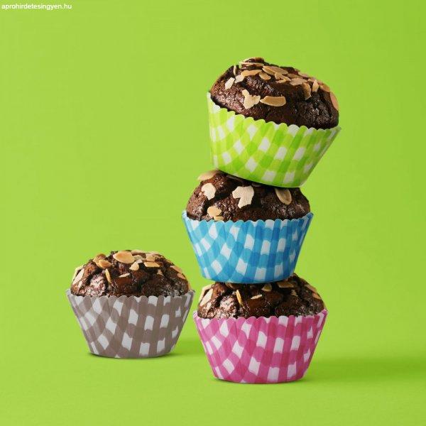 Muffin papír szett - kockás - 100 db / csomag 57168S