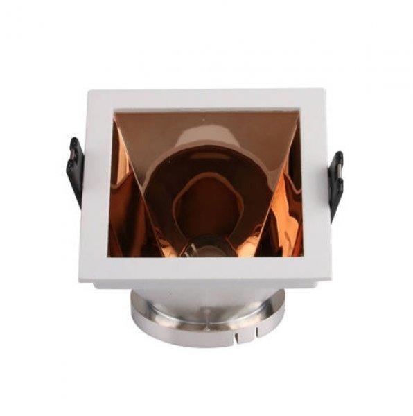 GU10 LED Spot Lámpatest Foglalat Fehér-Rózsaarany Design