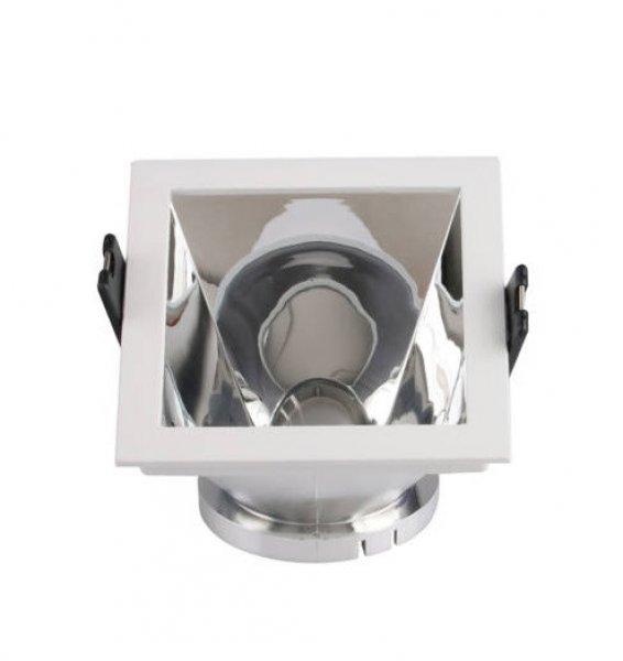 GU10 LED Spot Lámpatest Foglalat Fehér-Króm Design