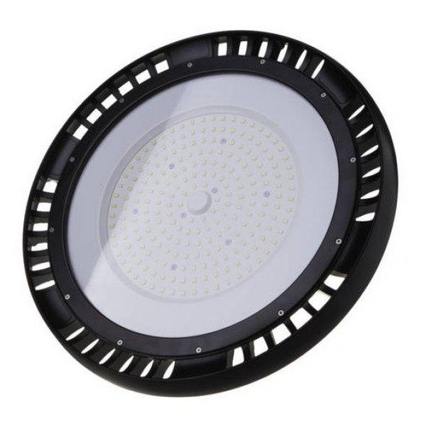 Fekete 200W UFO LED Csarnokvilágító Lámpa 120° Hideg Fehér Samsung Chip