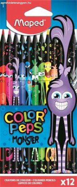 Színes ceruza készlet háromszögletű MAPED "Color'Peps
Monster" 12 különböző szín