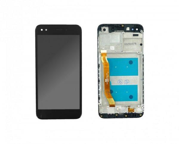 Huawei P9 Lite mini fekete LCD kijelző érintővel és kerettel