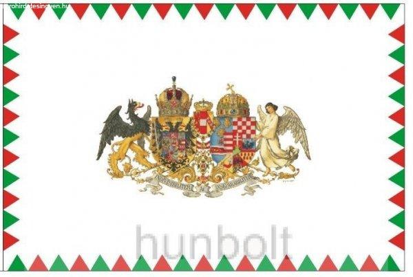 Kétoldalas farkasfogas Osztrák Magyar Monarchia zászló selyem anyagból
60x90cm, rúd nélkül 