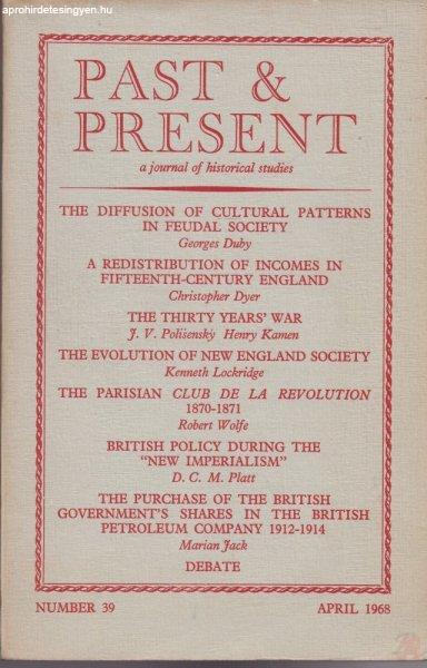 PAST & PRESENT No. 39. April 1968