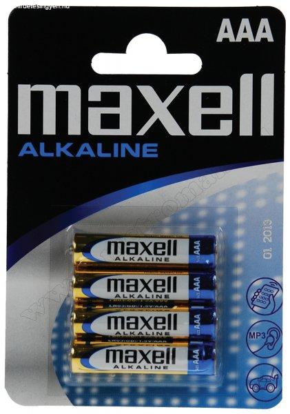 MAXELL alkáli, AAA mini ceruza elem, 1,5 V-os LR03-4