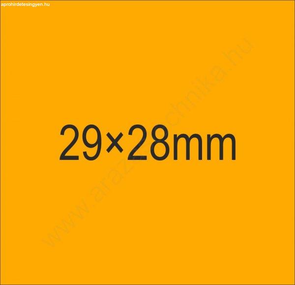 29x28mm fluo narancs ORIGINAL árazócímke