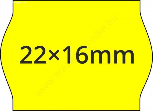 22x16mm FLUO citrom árcímke METO1622 géphez (42tek/#)