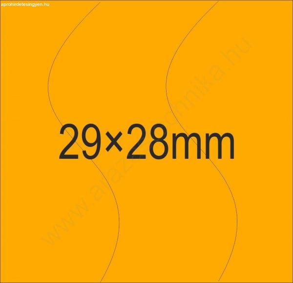 29x28mm BIZTONSÁGI árazócímke - FLUO NARANCS