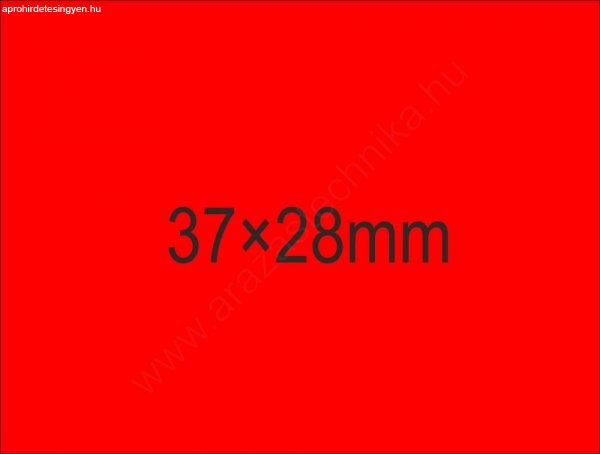 37x28mm árazócímke - fluo piros (500db/tek) (24tek/#)