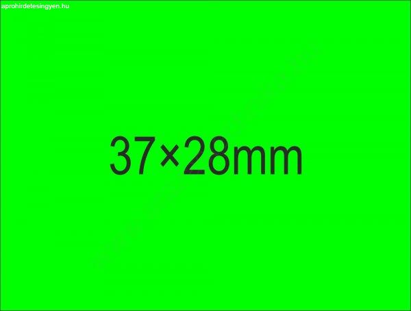 37x28mm árazócímke - fluo zöld (500db/tek) (24tek/#)