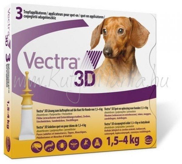 Vectra® 3D rácsepegtető oldat kutyáknak 1,5-4 kg 3 pipetta