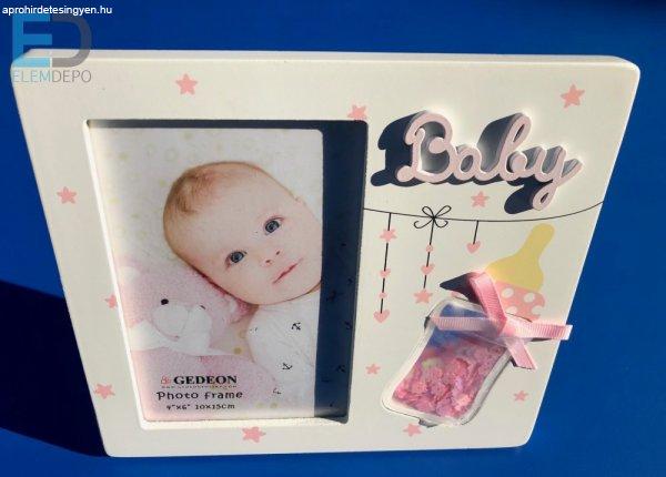 Gedeon Photo frame " Baby " fehér-rózsaszín babás képkeret 10 x
15cm képnek