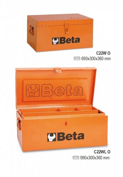 Beta C22W Szerszámláda acélból, belül fabetét a szerszámok védelmére 