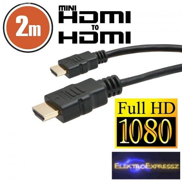 Mini HDMI kábel • 2 m aranyozott csatlakozóval julius