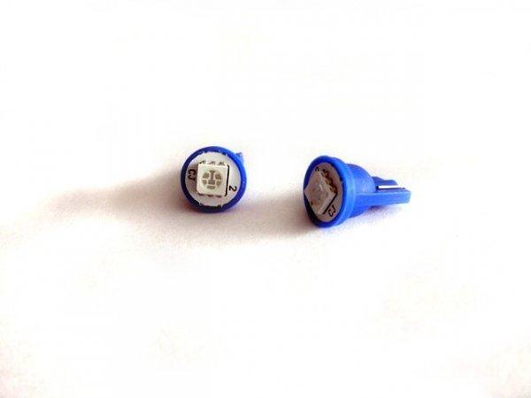 LED dióda T10 foglalathoz, kék fényű, LED helyzetjelző,12V, párban