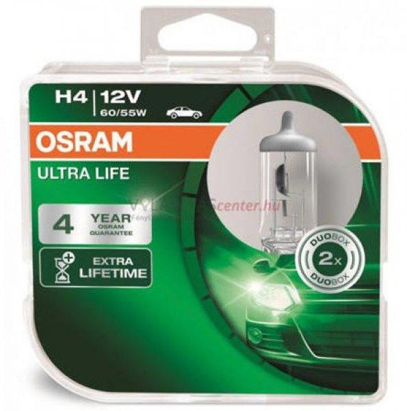OSRAM ULTRA LIFE H4 12V 60/55W 2db 64193ULT-01B H4 60/55W 3 X ÉLETTARTAM